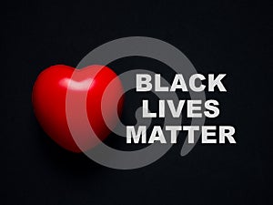 Red heart. Love and care, Black Lives Matter concept